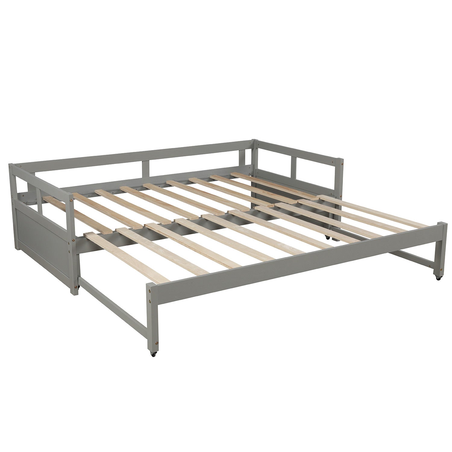 Extending Daybed With Trundle, Wooden Daybed With Trundle, Gray Twin Gray Solid Wood