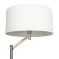 Serene Brushed Nickel Floor Lamp With Rotary Switch Metal Base White Linen Shade Brushed Nickel,White Linen,Metal