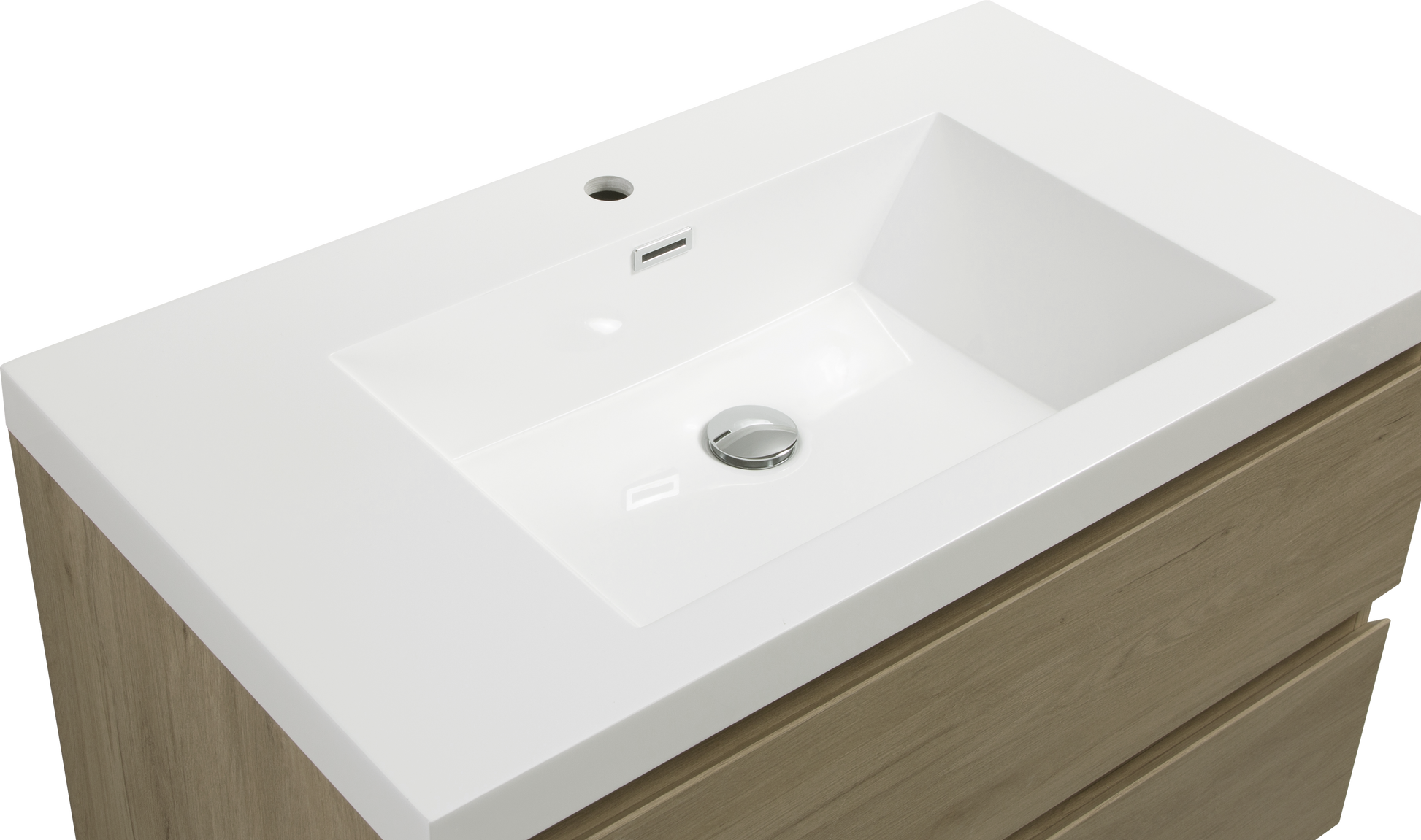 36" Floating Bathroom Vanity With Sink, Modern Wall Mounted Bathroom Storage Vanity Cabinet With Resin Top Basin And Soft Close Drawers, Natural Oak 24V11 36No 2 Oak Bathroom Wall Mounted Mdf