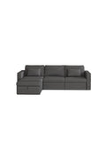 Modern Cotton Linen L Shape Sectional Sofa, Oversized Upholstery Sectional Sofa, Chaise Couch With Storage Ottomans For Living Room Loft Apartment Office Dark Gray 4 Seats Wood Primary Living Space Medium Duty Pine 4 Seat Dark Gray Linen Medium Soft