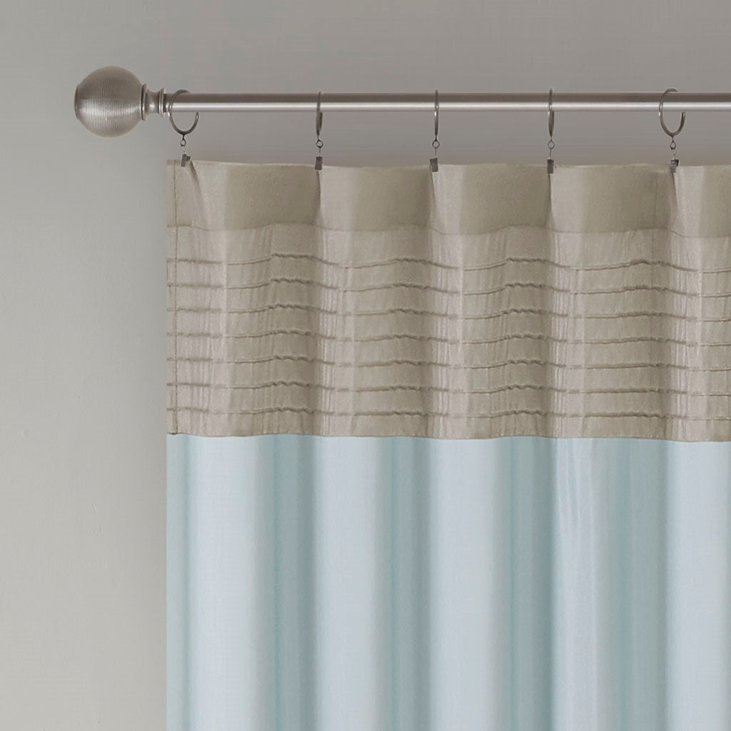 Polyoni Pintuck Curtain Panel Only 1 Pc Panel Blue Multi Polyester