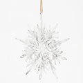 Set Of 6 Iron Snowflake Hanger, Decorative Hanging Ball Christmas Tree Ornaments For Holiday Party Decorations White Iron