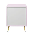 Gaines Nightstand, Pink High Gloss Finish Bd02663 Pink Wood Metal