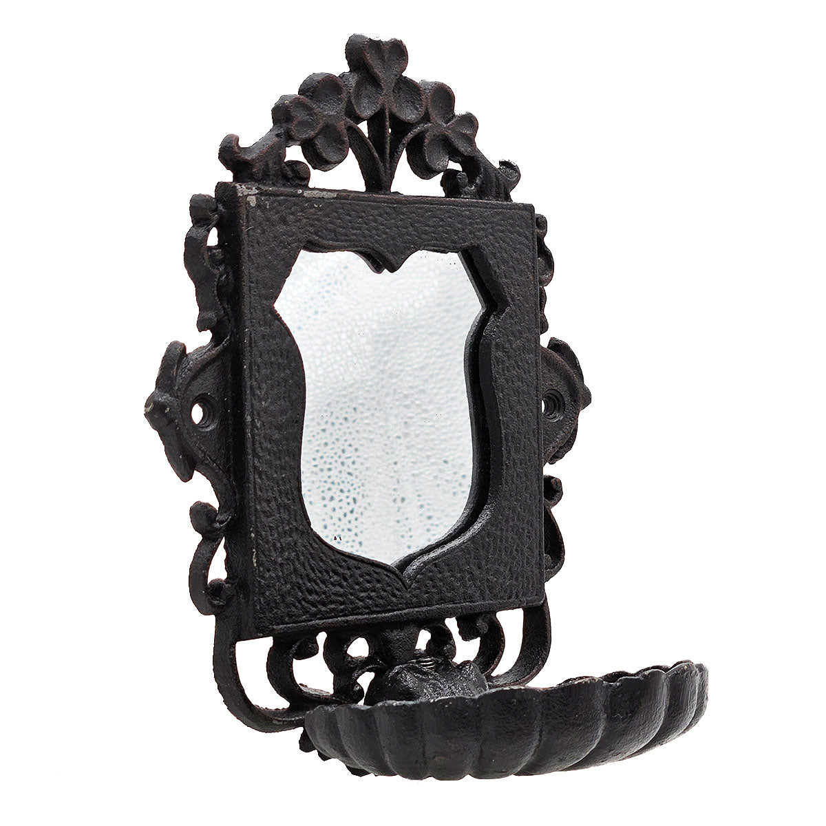 6.3X3.9X8.2" Black Cast Iron Soap Dishes With Mirror Black Iron