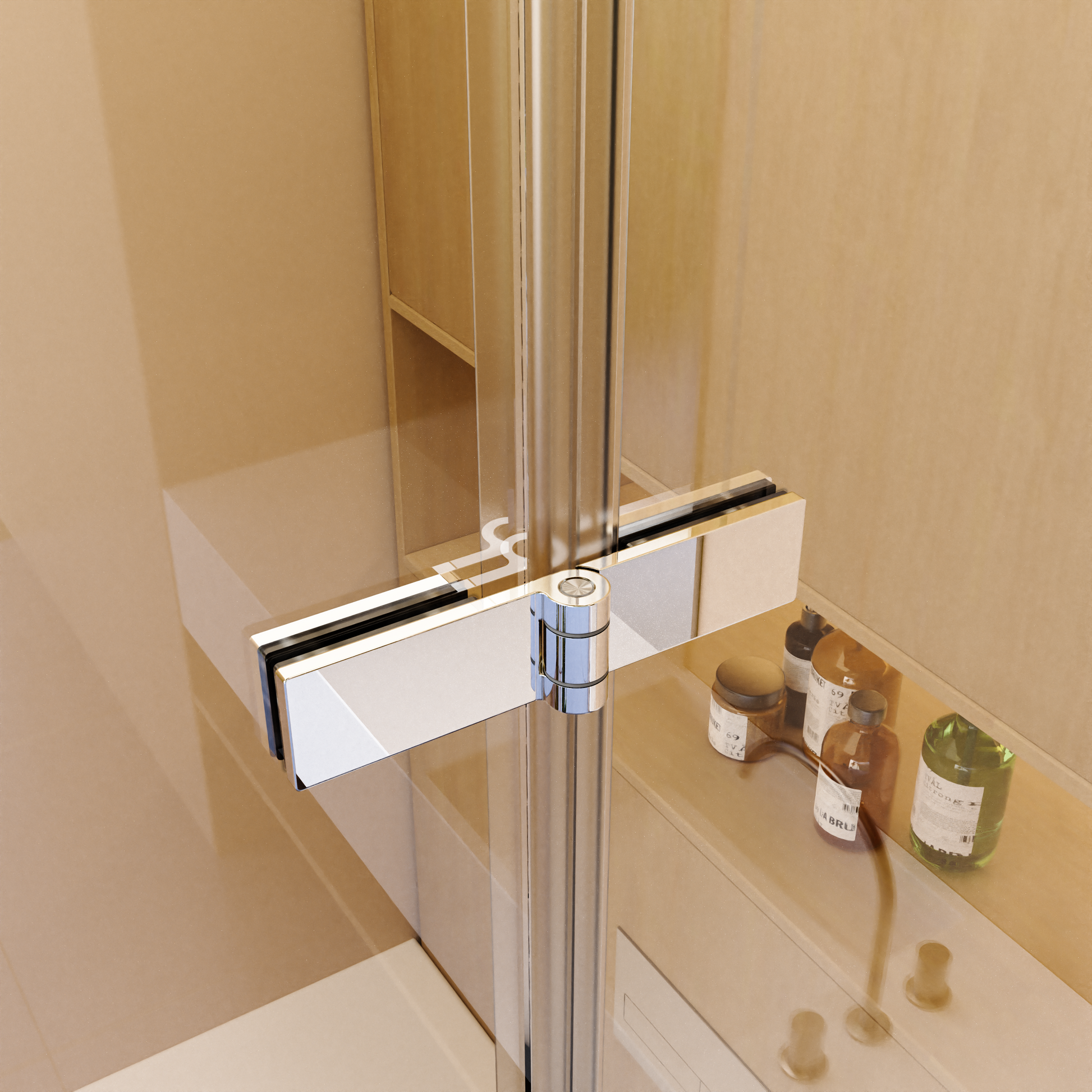 34" W X 58" H Frameless Folding Pivot Bathtub Door, 1 4" 6Mm Thick Sgcc Clear Tempered Glass Door, Bathroom Pivot Bifold Shower Tub Door Panel, Reversible Installation, Chrome Finish Chrome Glass Metal