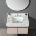 37 Inch Marble Vanity Top, Bathroom Vanity Top With Undermount Rectangular Middle Sink And 4