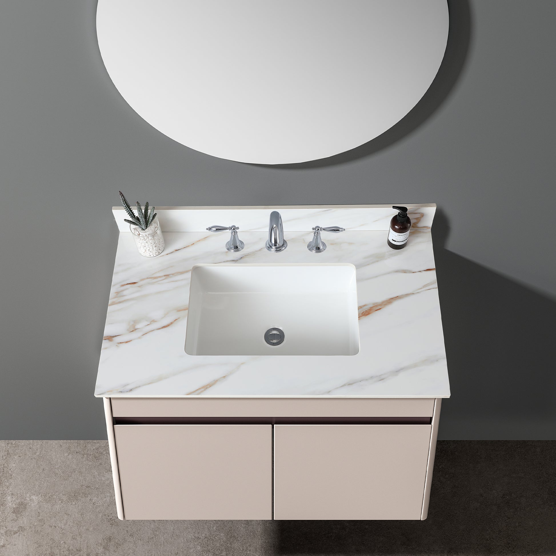 37 Inch Marble Vanity Top, Bathroom Vanity Top With Undermount Rectangular Middle Sink And 4" Height Backsplash, Pre Drilled 8 Inch Faucet Hole Spread Vanity Top, Carrara White With Veins White Marble Bathroom American Design,American Traditional