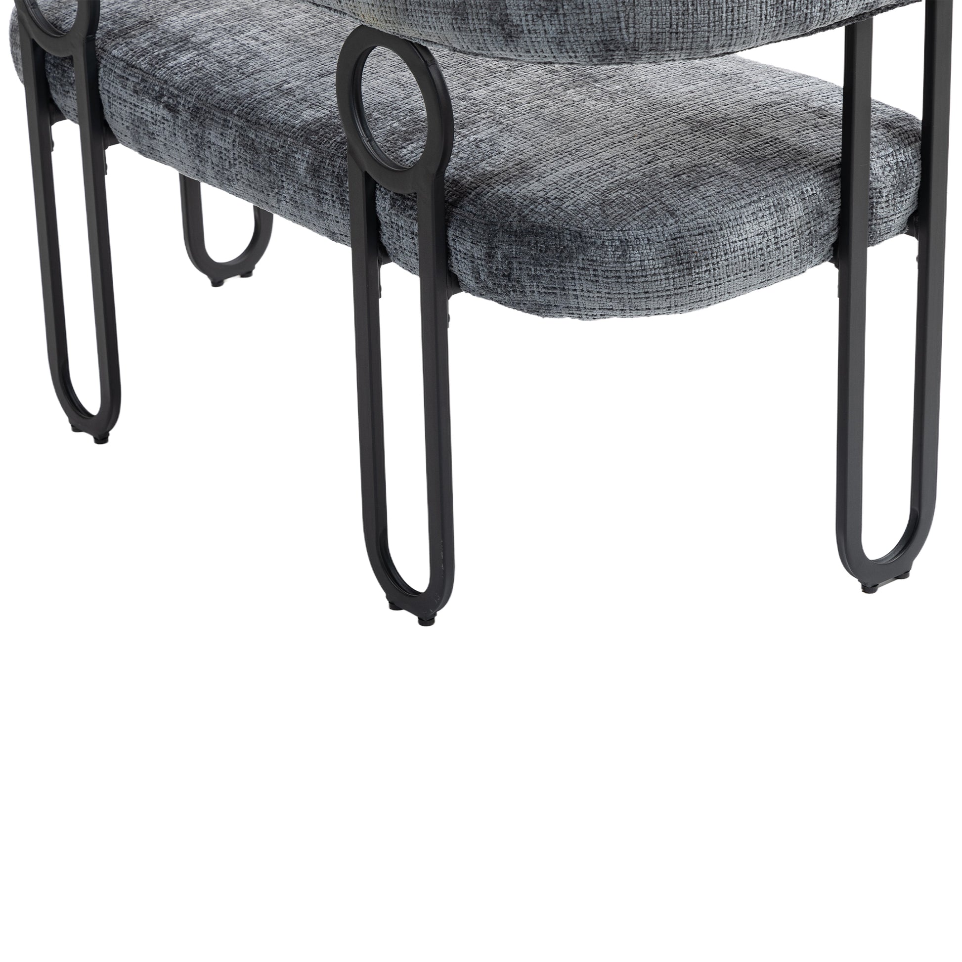 Coolmore Modern Loveseat 2 Seater Sofa Chenille Fabric Couch With Arms And Metal Legs For Living Room, Home Office, Studio Gray Chenille Gray Primary Living Space Soft Foam Chenille