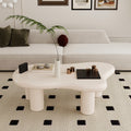 47 Inch Cream Cloud Shaped Coffee Table For Living Room Cream White Primary Living Space Modern Lacquered Mdf