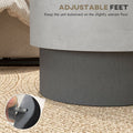 Homcom Concrete Finish End Table, Round Side Table With 4 Adjustable Feet, Lightweight For Indoor, Outdoor, Gray Grey Wood