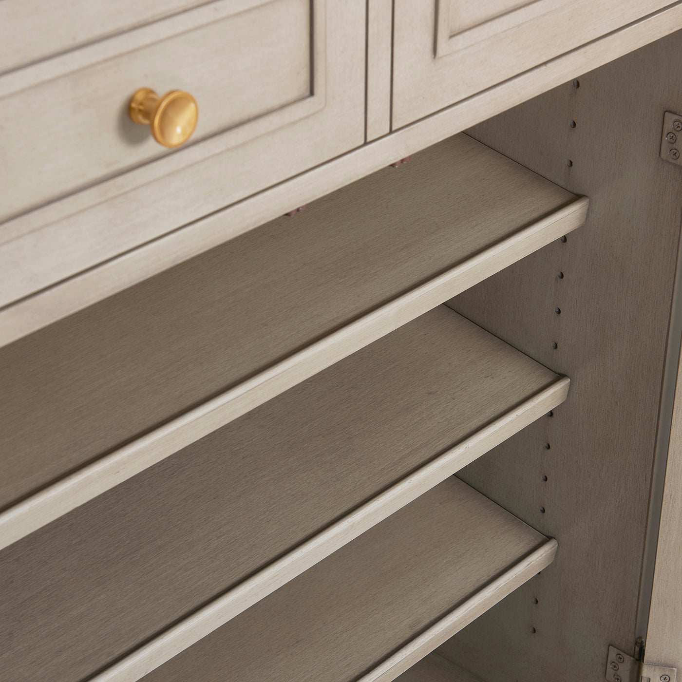 Dauphin Handpainted Entryway Storage Cabinet, Grey Cashmere Wood Gray Solid Wood Mdf Solid Wood Mdf