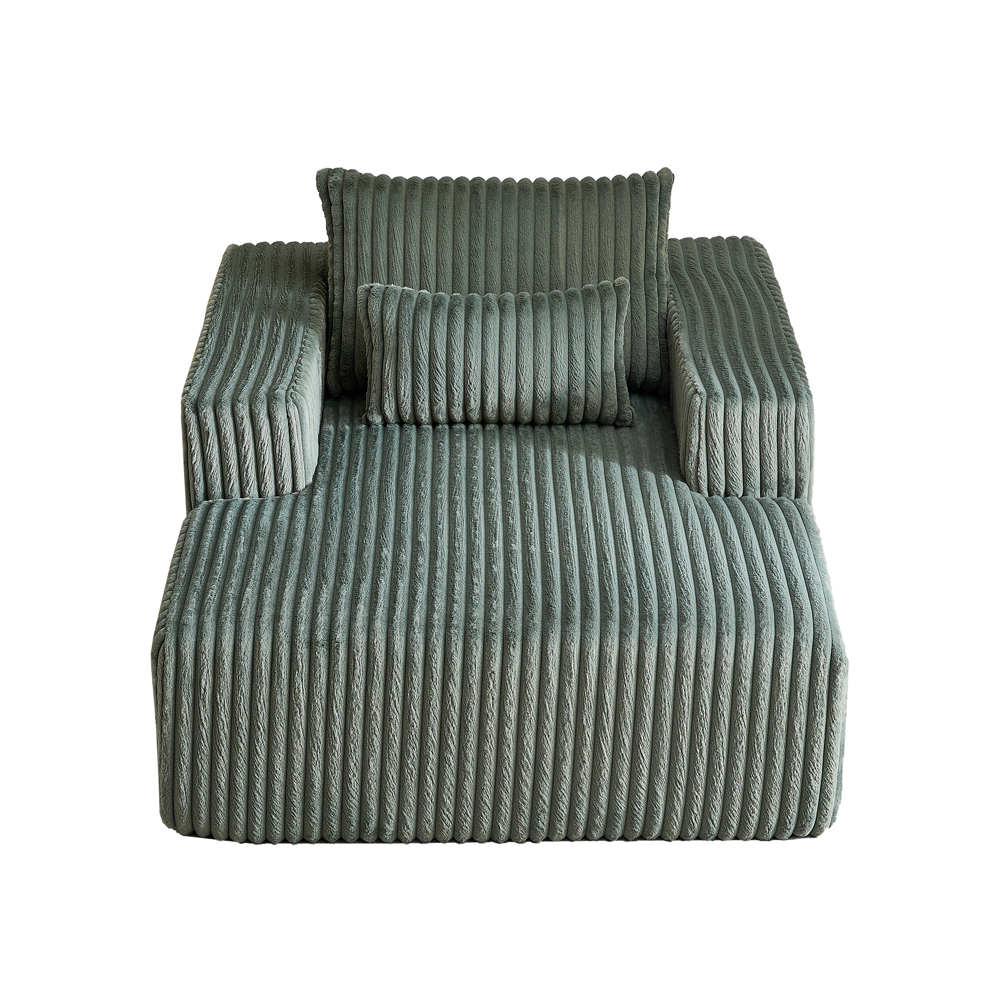 62.5 Inch Corduroy Sponge Sofa Lounge Chair,No Assembly Required,Fluffy Modern Sleeper Chair For Indoor Living Room Bedroom Army Green Foam Corduroy 1 Seat
