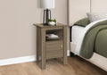 Accent Table, Side, End, Nightstand, Lamp, Storage, Living Room, Bedroom, Brown Laminate, Transitional Taupe Particle Board