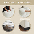 73.63*27.96 Pull Out Sofa Bed, Chenille Material, Pull Out Queen Sofa Bed With Memory Foam Mattress, For Living Room, Bedroom, Office, Apartment, White White Minimalist Chenille,Metal & Wood