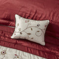 Embroidered 7 Piece Comforter Set Red Queen Queen Red Polyester