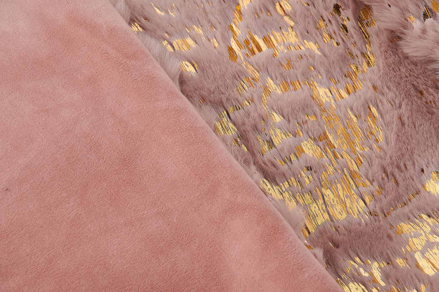 Luxury Chinchilla Faux Fur Gilded Dust Pink Pillow 22 In. X 22 In. Dusty Rose Polyester