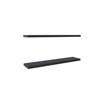 Ecco 47" Wide Floating Shelves Set Of 2, Shelves For Wall Decor For Bedroom, Bathroom Storage Shelves, Book Shelves For Living Room 2 Or Less Black Standard Horizontal Primary Living Space Open Back