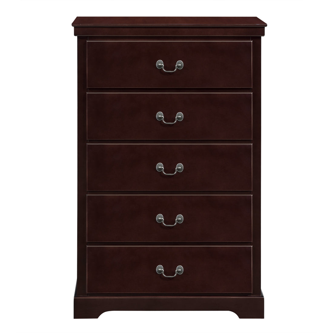 Classic Traditional 1Pc Chest Of 5 Drawers Cherry Finish Bedroom Furniture Wooden Cherry Wood