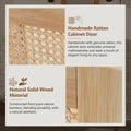 30 Inch Bathroom Vanity Crafted From Natural Materials, Featuring Handmade Rattan Doors And Soft Closing Mechanisms Wood Wood Rattan