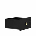 Buffets & Sideboards, Fluted Sideboard Cabinet, 2 Door 3 Drawer Design, With Led Lights,Acceent Black Sideboard Elegant Cabinet Ideal For Dining Room And Kitchen Storage,Black Black Mdf