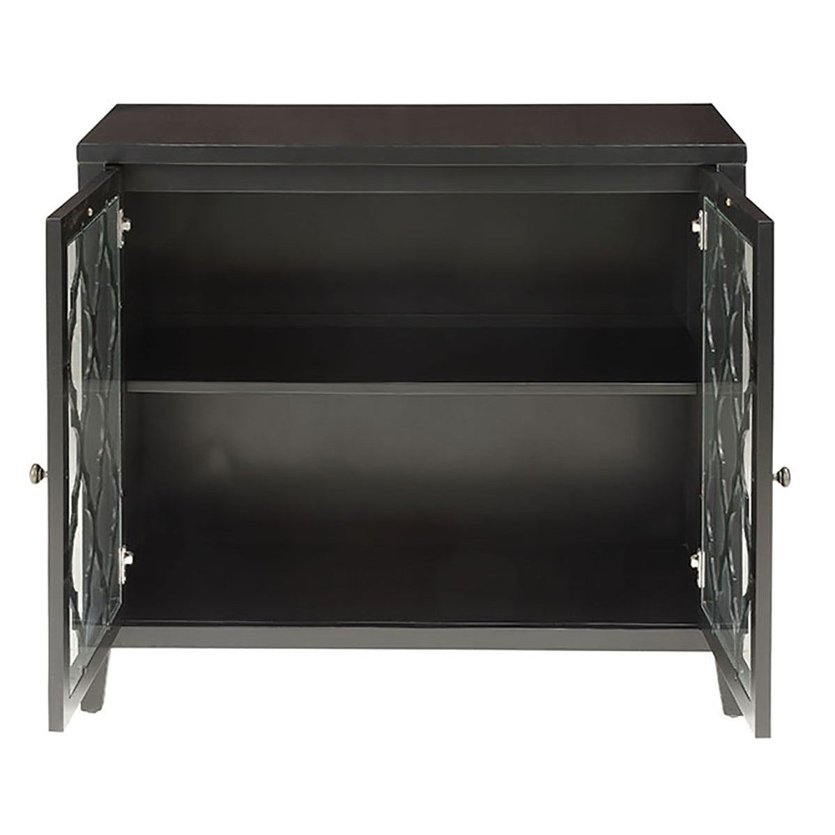 Black Console Table With Shelf Inside - Black