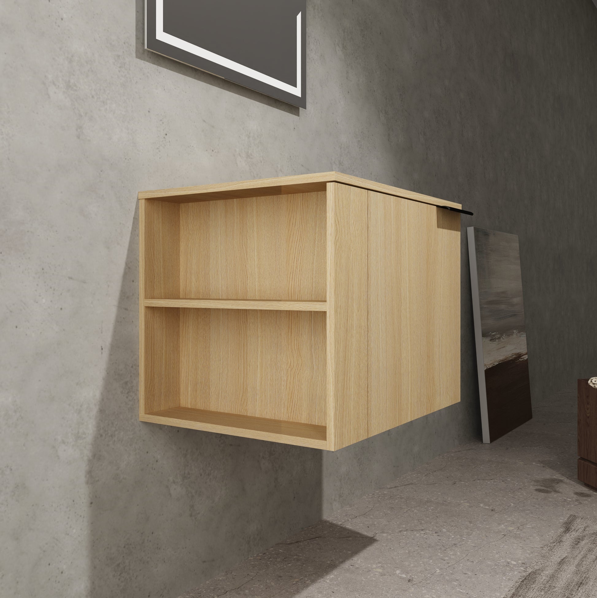 24 "Bathroom Vanity Sink Combo For Big Space,Modern Bathroom Cabinet Cabinet Combination, Bathroom Sink Cabinet Set Without Sink, Oak Composable Oak Bathroom American Design Engineered Wood