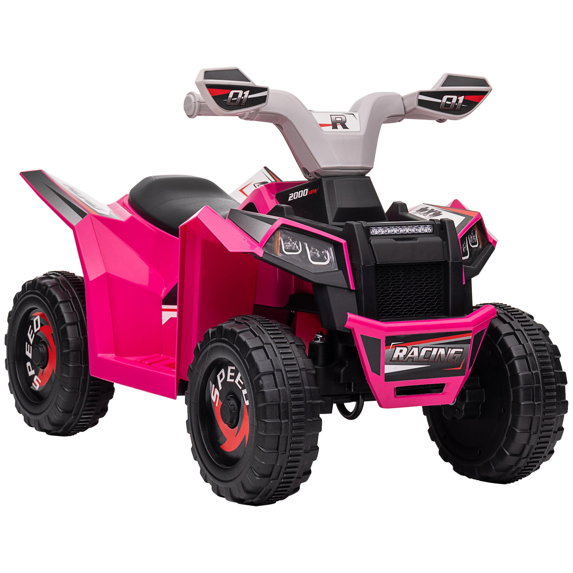 Aosom Kids Atv Quad Car, 6V Four Wheeler For Kids With Forward Backwar