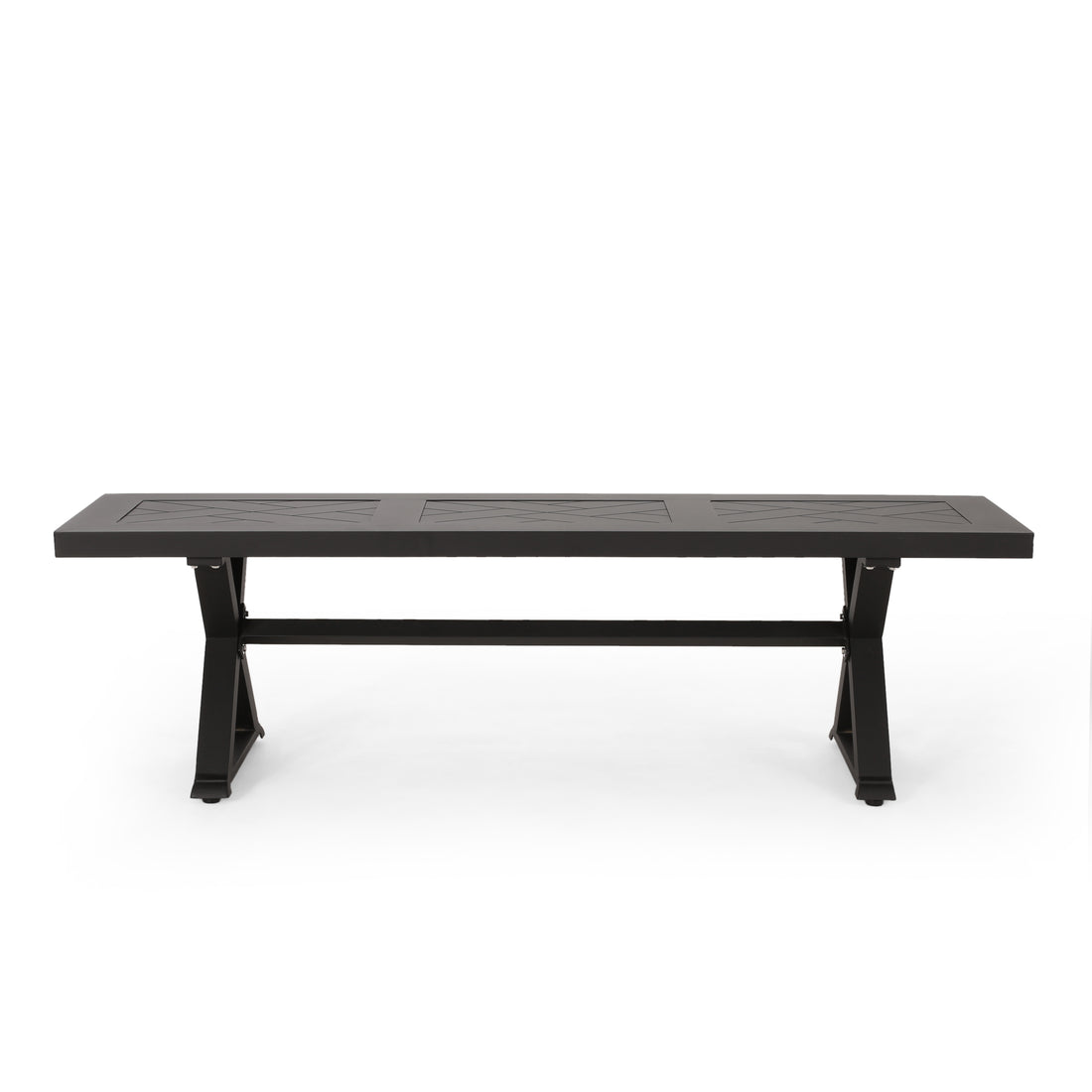 Outdoor Dining Bench, Antique Matte Black Black Aluminium