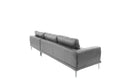 Left Facing Sofa, Right Facing Chaise Sectional Set Antique Grey Sleek Modern 2Pc Sectional W Pillows Antique Gray Faux Leather Primary Living Space Cushion Back Classic,Contemporary,Modern L Shaped Pine Metal 5 Seat