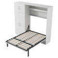 Full Size Murphy Bed With Lockers And Wardrobes, White Box Spring Not Required Full White Murphy Solid Wood Mdf