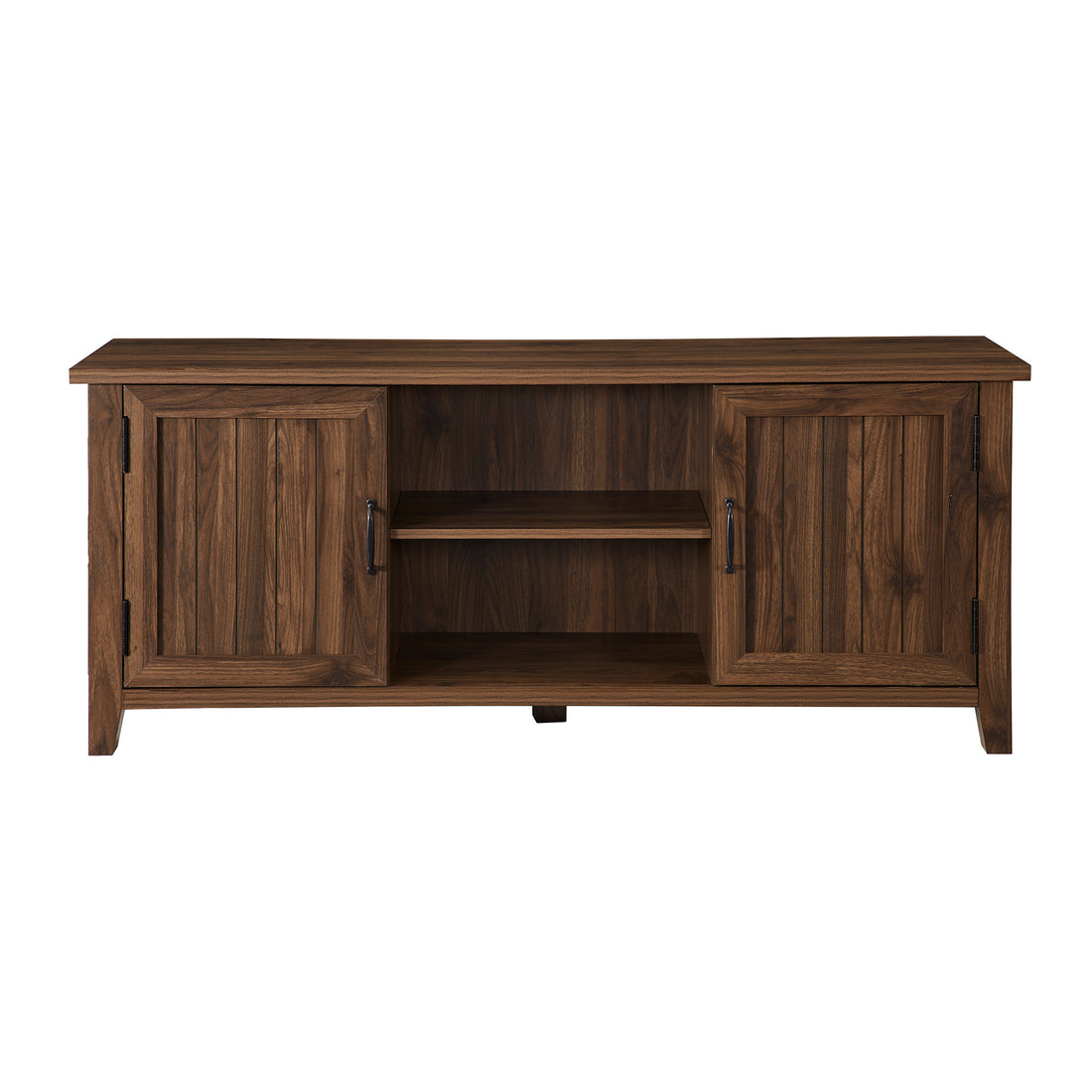 Classic Grooved Door Tv Stand For Tvs Up To 65" Dark Walnut Dark Brown Mdf