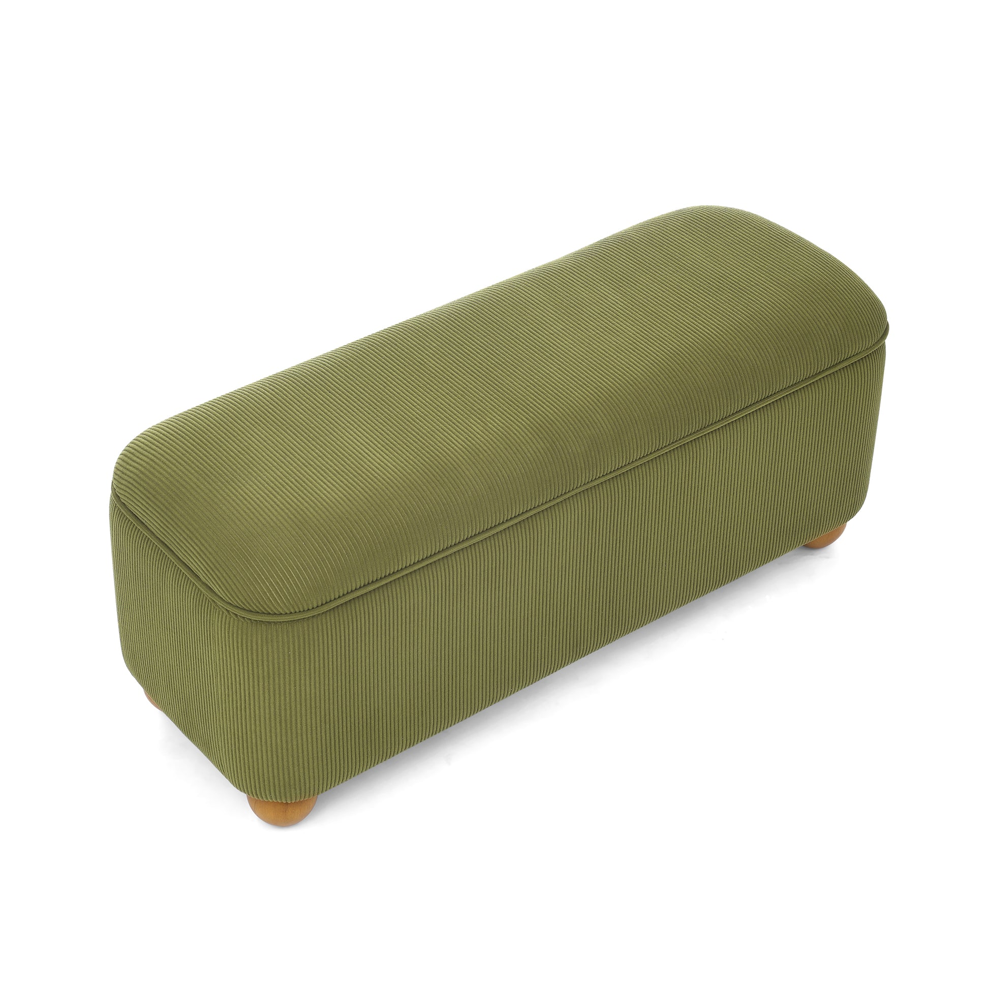 Flannelette Fabric Storage Ottoman Bench, Cushioned Bed End Ottoman Bench With Storage And Seat, Suitable For Bedrooms, Living Rooms, And Entrance Passages Green 41.73"*15.55"*17.71" Green Foam
