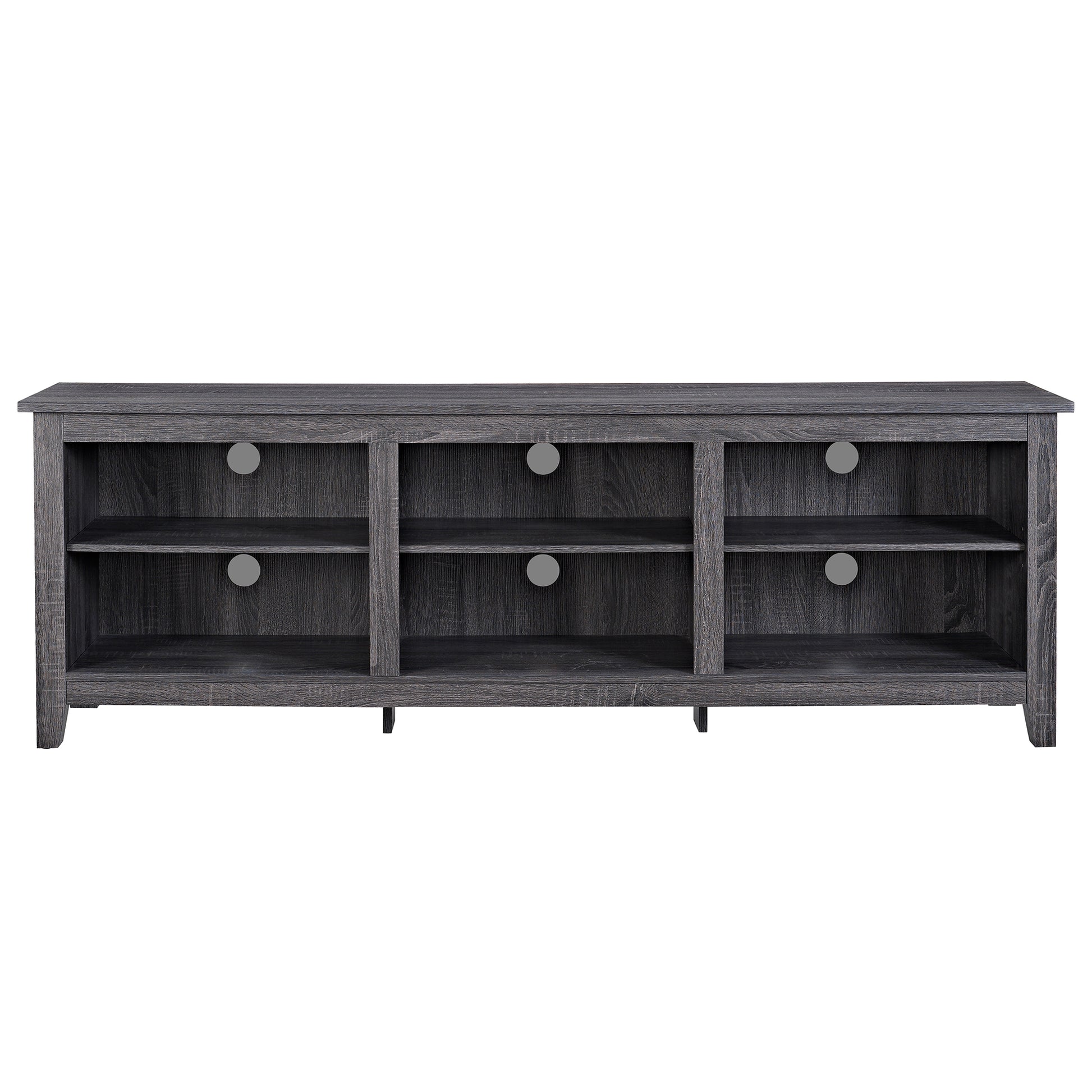 Modern Transitional 3 Shelf Open Storage 70" Tv Stand For 80" Tvs Charcoal Charcoal Grey Mdf