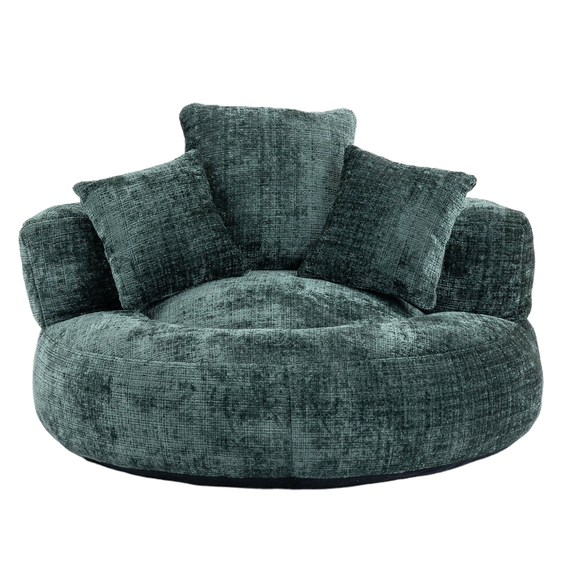 Coolmore Lazy Sofa Durable Comfort Lounger High Back Bean Bag Chair Couch With Three Pillows For Adults And Kids, Indoor & Outdoor, Single Gaming Sofa Chair For Bedroom,Office Emerald Chenille Emerald Foam Chenille 1 Seat