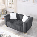 A Modern Channel Sofa Take On A Traditional Chesterfield,Grey Color,Seater Grey Velvet 2 Seat