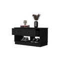 Tulip Storage Bench, Two Drawers, Two Shelves Black Mdf Engineered Wood