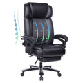 Office Chair With Footrest 400Lb Big And Tall Computer Gaming Chair Ergonomic Executive High Back Reclining Leather Desk Chair With Adjustable Lumbar Support And Heavy Duty Metal Base Metal Black Office Sponge Leather