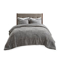 Fur Down Alternative Comforter Mini Set Queen Grey Faux Fur