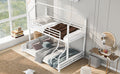 Metal House Bunk Bed, Twin Over Full, White Full White Metal