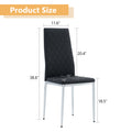 Grid Armless High Backrest Dining Chair, Black Chair And 6 Piece Set Of Electroplated Metal Legs, Office Chair. Suitable For Restaurants, Living Rooms, Kitchens, And Offices.W115163430 0924 Black Foam Pu