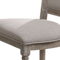 Wooden Chair With Fabric Upholstered Seating, Set Of 2, Gray And Brown Gray Wood Fabric