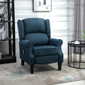 Homcom Massage Recliner Sofa With Heat Function, Remote Control, Blue Blue Polyester