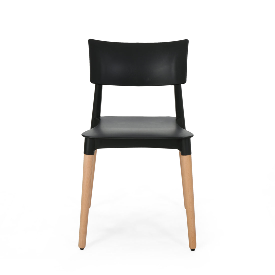 Plastic Dining Chair Set Of 2 Black Polypropylene