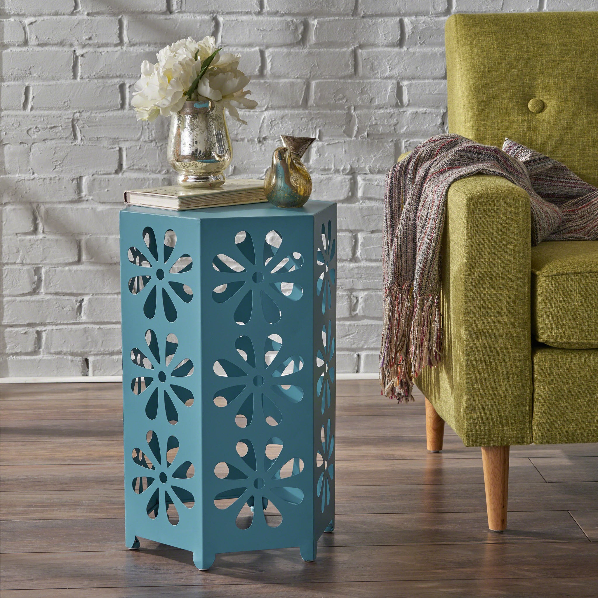 Dandelion 14" Side Table Blue Iron