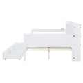 Full Size Wooden Daybed With 3 Drawers, Usb Ports And Desk ,White Full White Wood