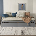 Twin Bed With 2 Drawers, Solid Wood, No Box Spring Needed ,Grey Old Sku:W50422208 Twin Grey Pine