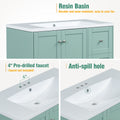 36 Inch Modern Bathroom Vanity With Usb Charging, Two Doors And Three Drawers Bathroom Storage Vanity Cabinet, Small Bathroom Vanity Cabinet With Single Sinkgreen Faucets Not Included Green Bathroom Modern Solid Wood Mdf Resin