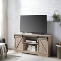 Oak Tv Stand With 2 Sliding Barn Doors Oak Primary Living Space 60 69 Inches Rustic Wood Metal