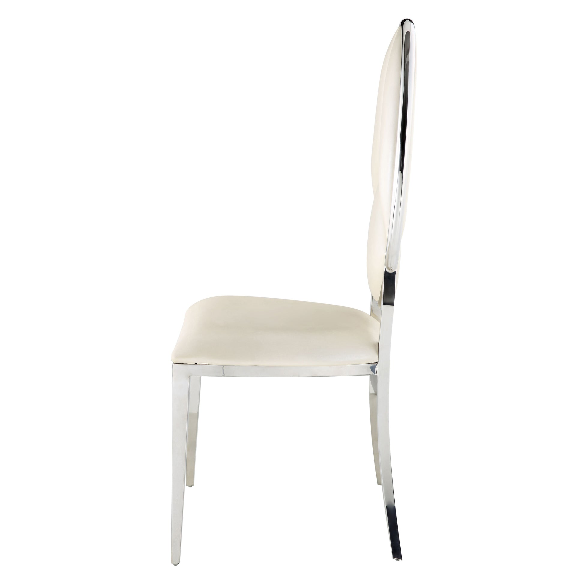 Beige And Antique White Oval Back Side Chairs Set Of 2 Beige Dining Room Set Of 2 Fabric Metal