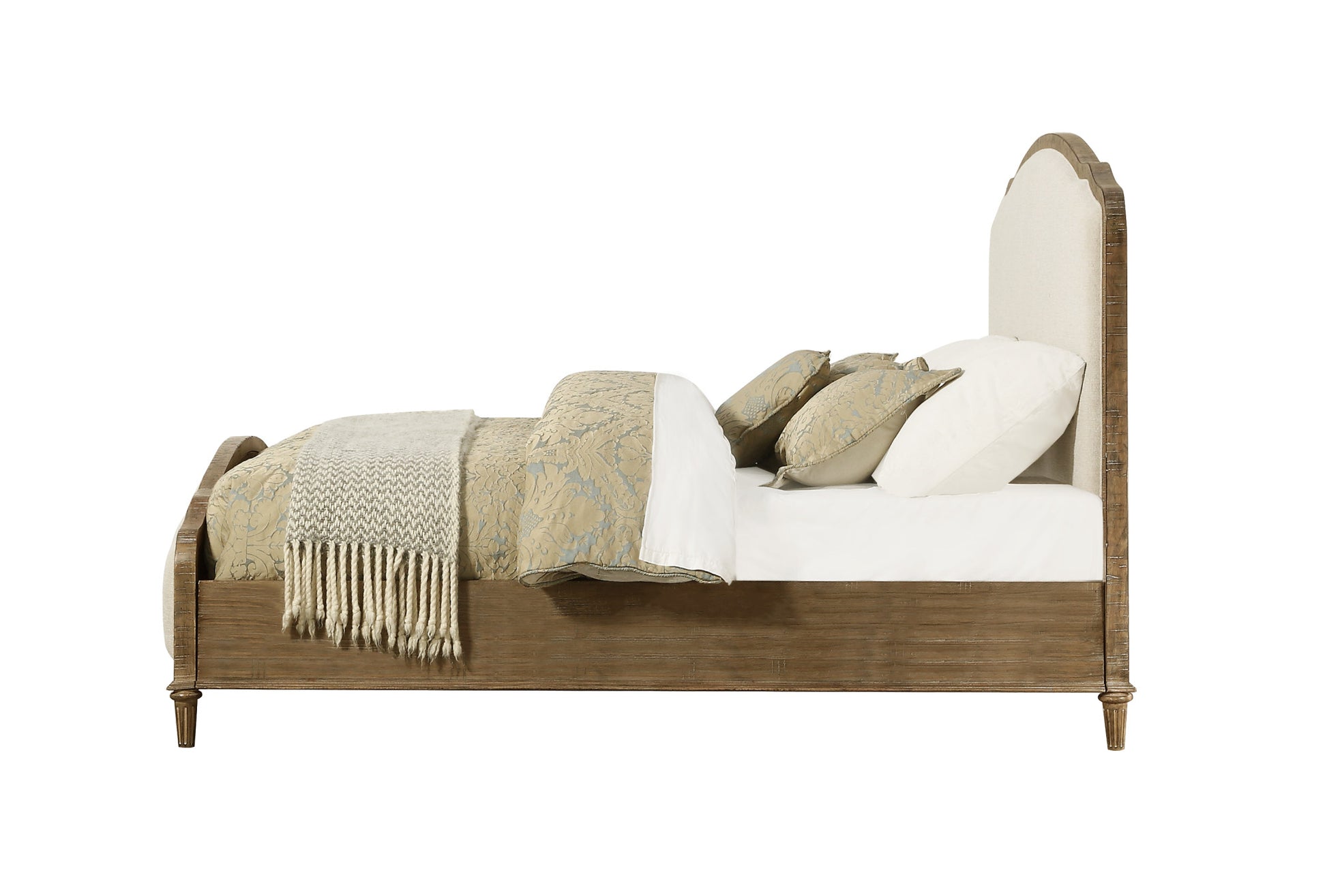 Ludin Brown King Upholstered Bed King Brown Foam Solid Wood